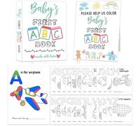 Baby's First ABC Book Baby Shower Activity, Guest Book Alternative with Vehicle Alphabet Coloring Pages, Educational Keepsake & Activities for Guests - Baby Shower Games Craft Kit