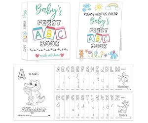 Baby's First ABC Book Baby Shower Activity Keepsake Game, ABC Coloring Baby Shower Guest Book Alternative, Baby's First Alphabet Coloring Book, Alphabet A to Z Coloring Pages