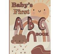 Baby's First ABC Book: Coloring Page Guestbook For Baby Shower in Boho Theme