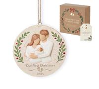 Baby's First Christmas Bauble 2025: Storieme My First Christmas Ornaments for Tree Decoration - 3D Resin Treasured Keepsake Gifts for First Time Mum New Baby Girls Boys Parents