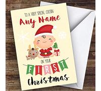 Baby's First Christmas Cousin Personalised Christmas Card | Christmas Card | Any Relation Xmas Card