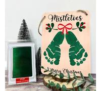 Baby's First Christmas Mistletoe DIY Footprint Hanging Sign Christmas Gift 2023, Mistletoes Christmas Footprint Art Craft, Holiday Craft, School Activity, Kids Baby Toddler, Memory Keepsake (nature)