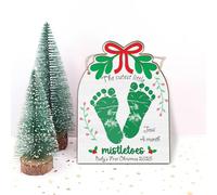 Baby's First Christmas Mistletoe DIY Footprint Hanging Sign Christmas Gift 2025, Mistletoes Christmas Footprint Art Craft, Holiday Craft, School Activity, Kids Baby Toddler, Memory Keepsake (Market)