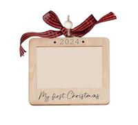 Baby's First Christmas Ornament 2024, Merry Christmas Picture Frame Ornament, 3 In Just Married Christmas Picture Frame Wooden Ornament, My First Christmas Ornament 2024 Tree Decoration