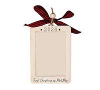 Baby's First Christmas Ornament 2024, Merry Christmas Picture Frame Ornament, 3 In Just Married Christmas Picture Frame Wooden Ornament, My First Christmas Ornament 2024 Tree Decoration