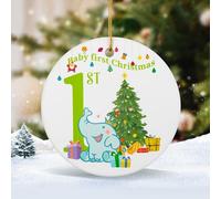 Baby's First Christmas Ornament 2024 - New Parents Gifts, Baby 1st Christmas Ornament 2024 - Ceramic Christmas Ornament