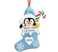Baby's First Christmas Ornament 2025,Babys First Christmas Stocking Ornaments for Boy and Girls Personalized Babies Gifts My 1st Xmas Ornaments 2025 Window Tree Crib Fireplace Xmas Tree Decorations(4)