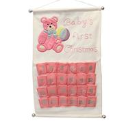 Baby's First Christmas Scroll Advent Calendar - Add your own Treats - Pink