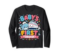Baby's First Cruise Cute Whale Nautical Trip Long Sleeve T-Shirt