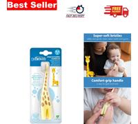 Baby's First Giraffe Toothbrush, Soft Bristles for 0-3 Olds - Manual & Fun