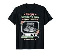 Baby's First Mother's Day On The Inside Boy Pregnant Mommy T-Shirt