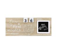 Baby's First Sonogram Picture Frame Countdown Weeks Keepsake Baby Ultrasound Frame Nursery Decoration Best Love at First Sight (Countdown)