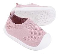Babys First Walking Shoes Girls 12-18 Months Soft Sole Trainers Casual Sneakers Non Slip Mesh Lightweight Breathable Walkers Size 6 Pink