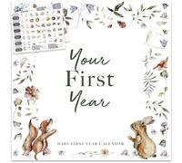 Baby's First Year Calendar With Stickers & 1st Years Calendars, Baby Tracker Keepsake | Babies Milestone Memory Gift Set