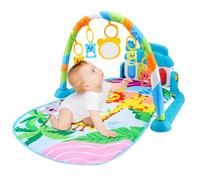 Babys Gym Play Mat, Tummy Time Floor Activity Gyms & Sensory Toys with Lights and Music, Play Gym with Musical Kick Piano, Non Slip Colorful Playmate, for Children Early Stages 0-12 Months