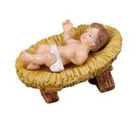 Babys Jesus Figurine, Babys Jesus in the Nativity, Holy Scene Statue Resin | Bab-y Jesu-s in A Manger Nativity Figurine Christian Holiday Home Decor for Birthday