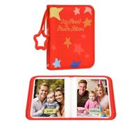 Baby's My First Photo Album for Baby Holds 21 4x6 Photos, Baby Photo Album Soft Cloth Family Book, My First Family Album for 4x6 Baby Shower Kids Toddlers Family Pictures, Toddler Photo Album (Red)