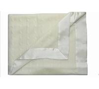 Baby's Pure Cashmere Cable Knit Blanket with Satin Trim (One Size, Ivory)