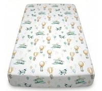 BABYSAFE Baby Safe Baby Bed Sheets 60 x 120 cm, 100% Oeko-Tex Certified Cotton, Machine Washable, Elastic Corners, Available in Patterns on White, Pink or Blue Background