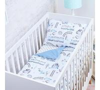 BABYSAFE Duvet Cover Cot Newborn 120 x 90 cm Duvet Cover Cot 100% Organic Cotton Oeko-Tex Certified Sheets Single Bed Baby Bedding Set Train