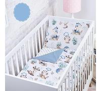 BABYSAFE Duvet Cover Cot Newborn 120 x 90 cm Duvet Cover Cot 100% Organic Cotton Oeko-Tex Certified Sheets Single Bed Baby Bedding Set Cactus