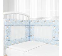 Babysanity - Cot bumper with high breathability equipped with baby air mesh system (Blue pattern)