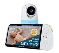 Babysense PRO Non-WiFi Full HD Split-Screen Baby Monitor with 1 PTZ Camera, Night Vision, Two-Way Talk, 6-Color Night Light, 5000mAh Battery, Long Range, 4x Zoom, and Crystal-Clear Audio