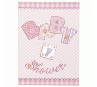Babyshower Stitch Invitations - Pk8 5 Pack - Pink