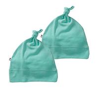 Babysoy Eco Knot Beanie Hat Pack of 2 (0-6 Months, Seafoam)