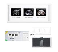 BabySquad Trimester Photo Frame, 16.5x6.5 INCHES (LARGE SIZE), Bonus Matte Insert, Sawtooth Hanger + Kickstand Stand, Babyshower Keepsake, Baby Photo Frame Kit