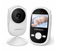 Babystar Baby Monitor with Camera and Night Vision,Wireless Video Baby Monitor with Rechargeable Battery,ECO Mode,Two-Way Audio,2.4inch Screen,Feeding Reminder,4 Lullabies