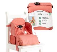 BabyToLove Travel Up Baby Booster Seat and Storage | Lightweight On The Go and Easy to Carry | Vintage Pink