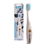 Babyton Bio Toothbrush - Eco-Friendly, Soft Bristles for Babies, Ergonomic Handle, Biodegradable Corn Cob Material (Zebra)
