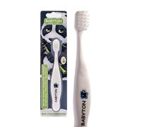 Babyton Bio Toothbrush - Eco-Friendly, Soft Bristles for Babies, Ergonomic Handle, Biodegradable Corn Cob Material (Panda)