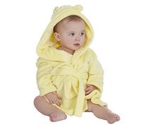 BabyTown Baby Boys & Girls Soft Plush Fleece Dressing Gown, Lemon, 0-6 Months