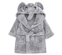 Babytown Cute Baby Velvety Soft Hooded Animal Dressing Gown Grey 12-18 months