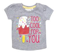 BabyTown Girls Cotton Short Sleeve Printed Novelty T-Shirt Grey 0-3 Months