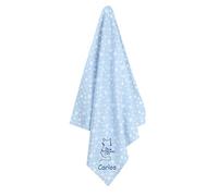 BabyTown Personalised Cat Blankets Comforters Ideal For Kitten Great Gift (Blue, Stars)