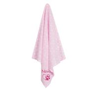 BabyTown Personalised Cat Blankets Comforters Ideal For Kitten Great Gift (Pink, Stars)