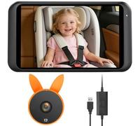 Babyvue USB Baby Car Camera Plug Play 4.5 Inch 1080P Easy Setup Rear Seat Camera with Flexible 360 Rotation, Clear Image Rear-Facing Car Seat Baby Monitor