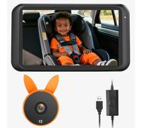 Babyvue USB Baby Car Camera Plug Play 4.5 Inch 1080P Easy Setup Rear Seat Camera with Flexible 360 Rotation, Clear Image Rear-Facing Car Seat Baby Monitor