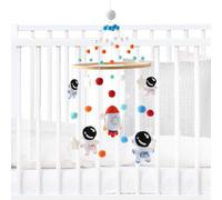 Babyy Crib Mobile - 21.26 Inch Wood+Cotton | Handmade Bed Bell with Felt Stars | Astronaut Rocket Mobile | Nursery Hanging Wind Chime for Babyy, Crib, Bedroom, Gift Use