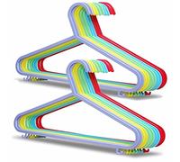 Babz 20 X MULTI COLOURED Strong Plastic Clothes Hanger Garment Coat Dress Skirt Adult Size Hangers with Suit Trouser Bar & Lips