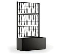 Bac a fleur Ethica rectangulaire 80 cm avec treillis graphite