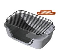 Bac à Litière Chat | Toilet Chat Avec Grille en Acier Amovible | Plateau d'Éducation Pour Chiot et Animal Pour Intérieur Extérieur Appartement Maison Facile à Nettoyer Hygiène Optimale et Pratique