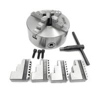 Bacar 160mm 6" #K12-160 Self Centering Lathe Chuck 4 Jaw Silver Steel for Millin/Drilling/Grinding Machines