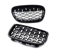 Bacar Car Front Diamond Meteor Grille Kidney Mesh Grill 51137262119, 51137262117, 51137262118 for 1 Series F20 F21 2011-2014 5113723902 251137239021 51137262120, Chrome Black