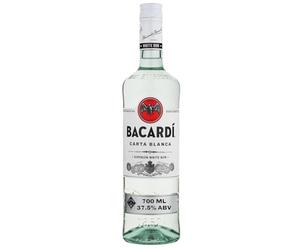 BACARDI Carta Blanca Superior White Rum, Great for Mixing 37.5% ABV, 70cl | Iconic Caribbean Rum, Light, Smooth & Mixable, Perfect for Mojitos & Classic Cocktails, Great for Gifting, 700ml