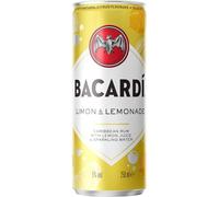 BACARDÍ Limón & Lemonade, 5% ABV, 25cl / 250ml, Ready-To-Drink Pre-Mixed Cocktail Can, Made with BACARDÍ Rum and Mixed with Lemon, Lime, Grapefruit and Lemonade