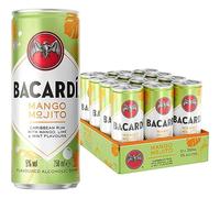 BACARDI Mango Mojito RTD Canned Cocktail, with Carta Blanca, 5%ABV, 12x25cl
